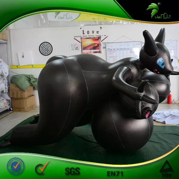 Hot Fox Animal SPH Inflatable Black Big Chest Big Ass Pregnant Male Real Japan bikini Cartoon Doll