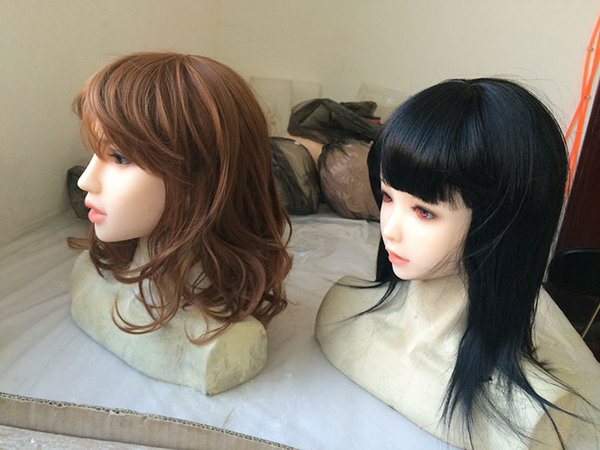 Doll Sweet's Sandy head with brown eyes (left) and Doll Sweet's Nina head with DRed eyes (right). Manufacturer photo courtesy of DS Doll.