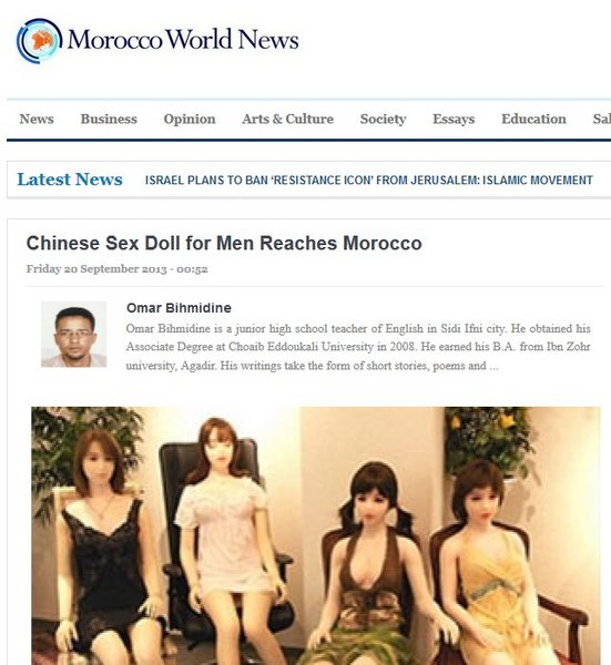 2013-09-20 Morocco World News - Chinese sex doll for men reaches Morocco.jpg