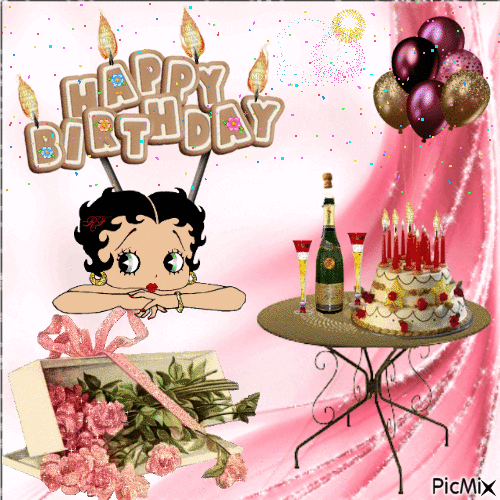 Winking Betty Boop Happy Birthday.gif