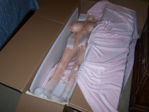 Uncovering the doll.<br />At this point I saw they took care of the nipple and areola hue like I requested.